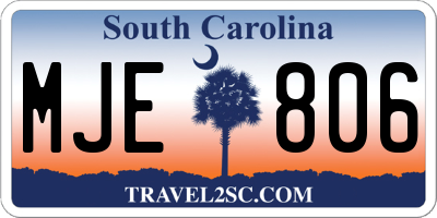 SC license plate MJE806