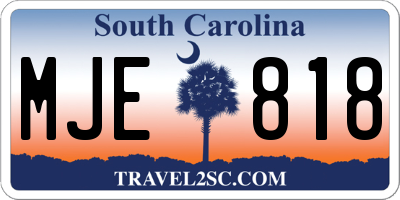 SC license plate MJE818