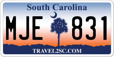 SC license plate MJE831