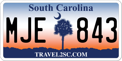 SC license plate MJE843