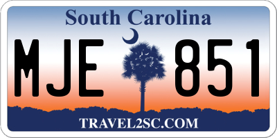 SC license plate MJE851