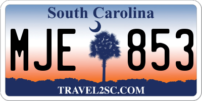 SC license plate MJE853