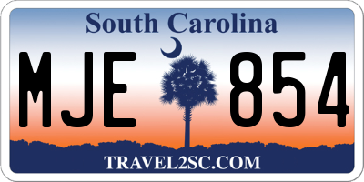 SC license plate MJE854