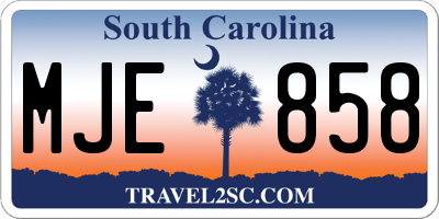 SC license plate MJE858