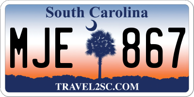 SC license plate MJE867