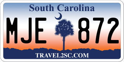 SC license plate MJE872