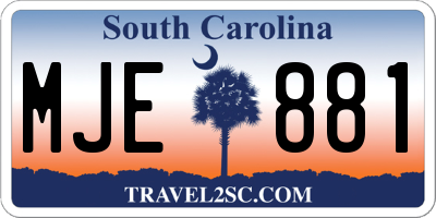 SC license plate MJE881