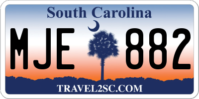 SC license plate MJE882