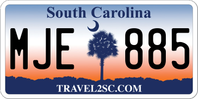 SC license plate MJE885