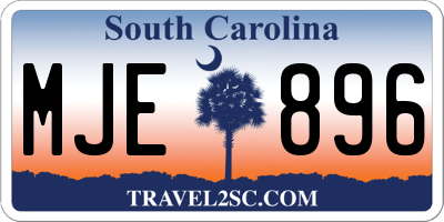 SC license plate MJE896
