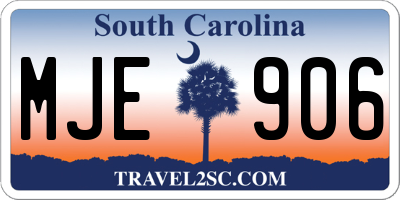 SC license plate MJE906
