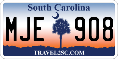 SC license plate MJE908
