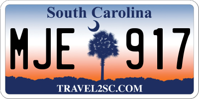 SC license plate MJE917