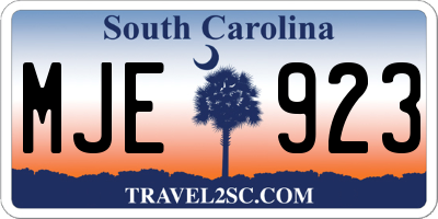 SC license plate MJE923