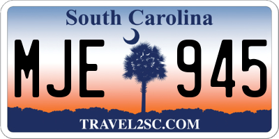 SC license plate MJE945