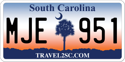 SC license plate MJE951