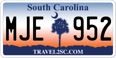 SC license plate MJE952