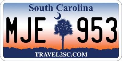 SC license plate MJE953
