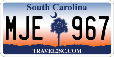 SC license plate MJE967