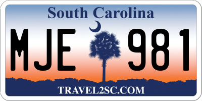 SC license plate MJE981
