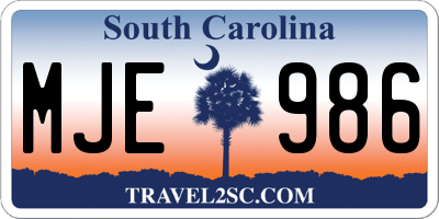 SC license plate MJE986