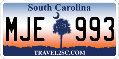 SC license plate MJE993