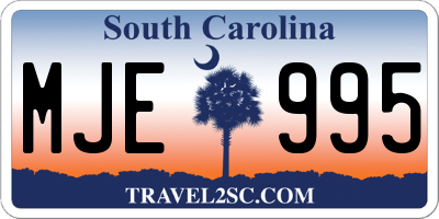 SC license plate MJE995