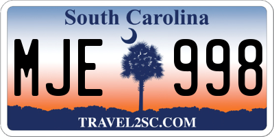 SC license plate MJE998