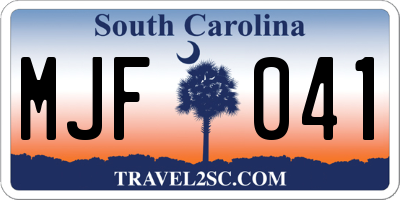 SC license plate MJF041