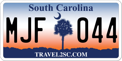 SC license plate MJF044