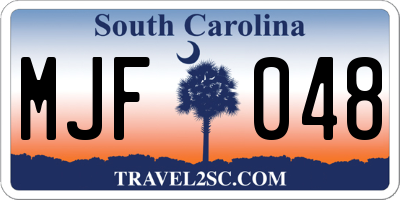 SC license plate MJF048