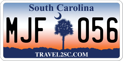 SC license plate MJF056