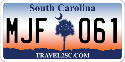 SC license plate MJF061