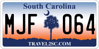 SC license plate MJF064