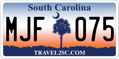 SC license plate MJF075