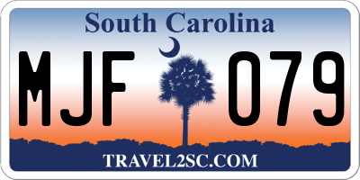 SC license plate MJF079