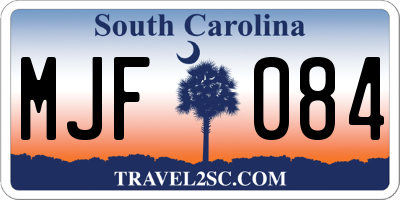 SC license plate MJF084