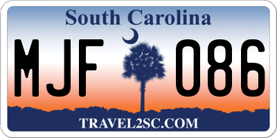 SC license plate MJF086