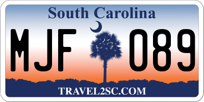 SC license plate MJF089