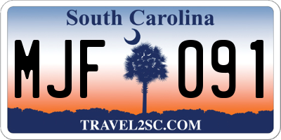 SC license plate MJF091