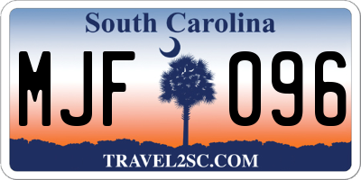 SC license plate MJF096
