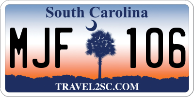 SC license plate MJF106