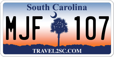 SC license plate MJF107