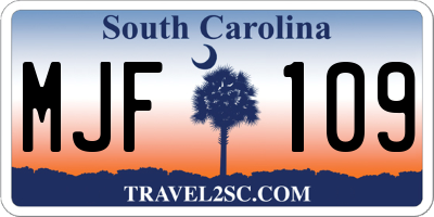 SC license plate MJF109