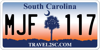 SC license plate MJF117