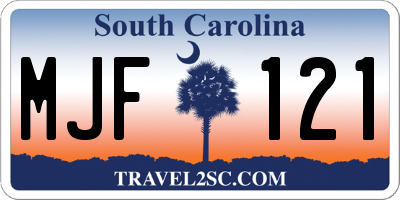SC license plate MJF121