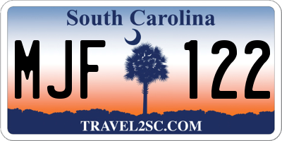 SC license plate MJF122