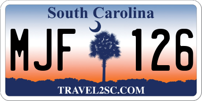 SC license plate MJF126