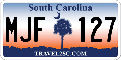 SC license plate MJF127