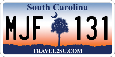 SC license plate MJF131